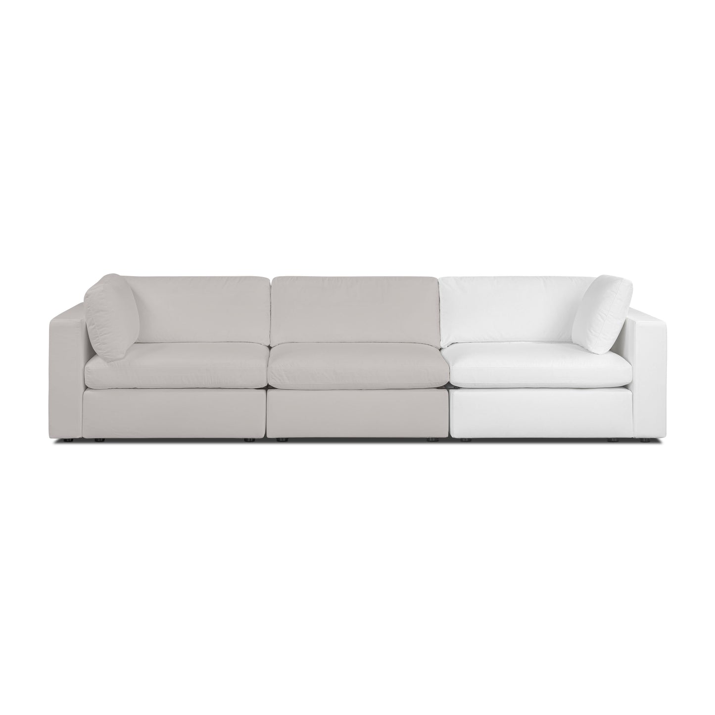 Vari Modular Right Arm Facing Corner + Toss Pillow | Cotton White