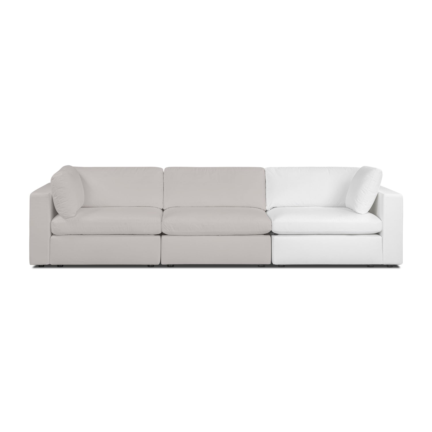 Vari Modular Right Arm Facing Corner + Toss Pillow | Cotton White 