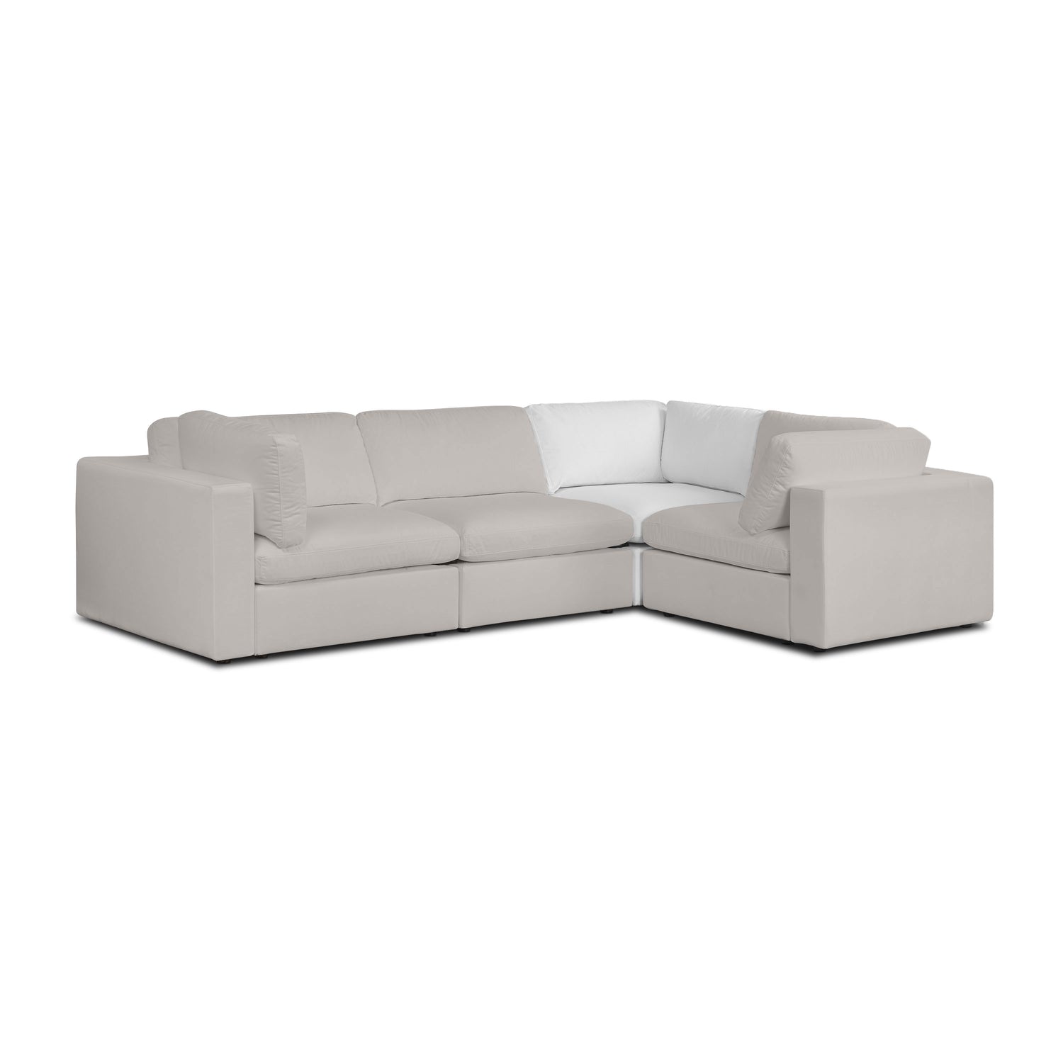 Vari Modular Right Arm Facing Corner + Arm Cushion | Cotton White 