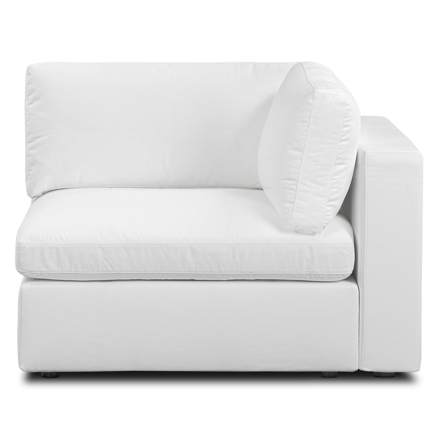 Vari Modular Right Arm Facing Corner + Arm Cushion | Cotton White