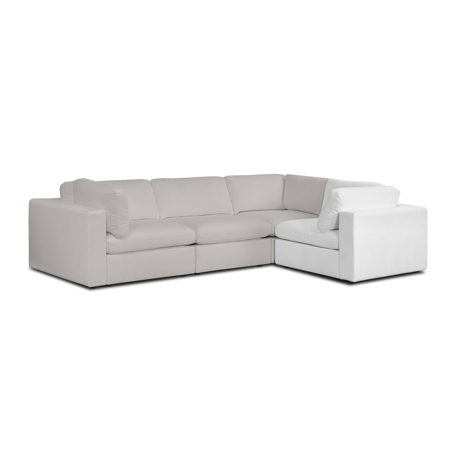 Vari Modular Right Arm Facing Corner + Arm Cushion | Cotton White 