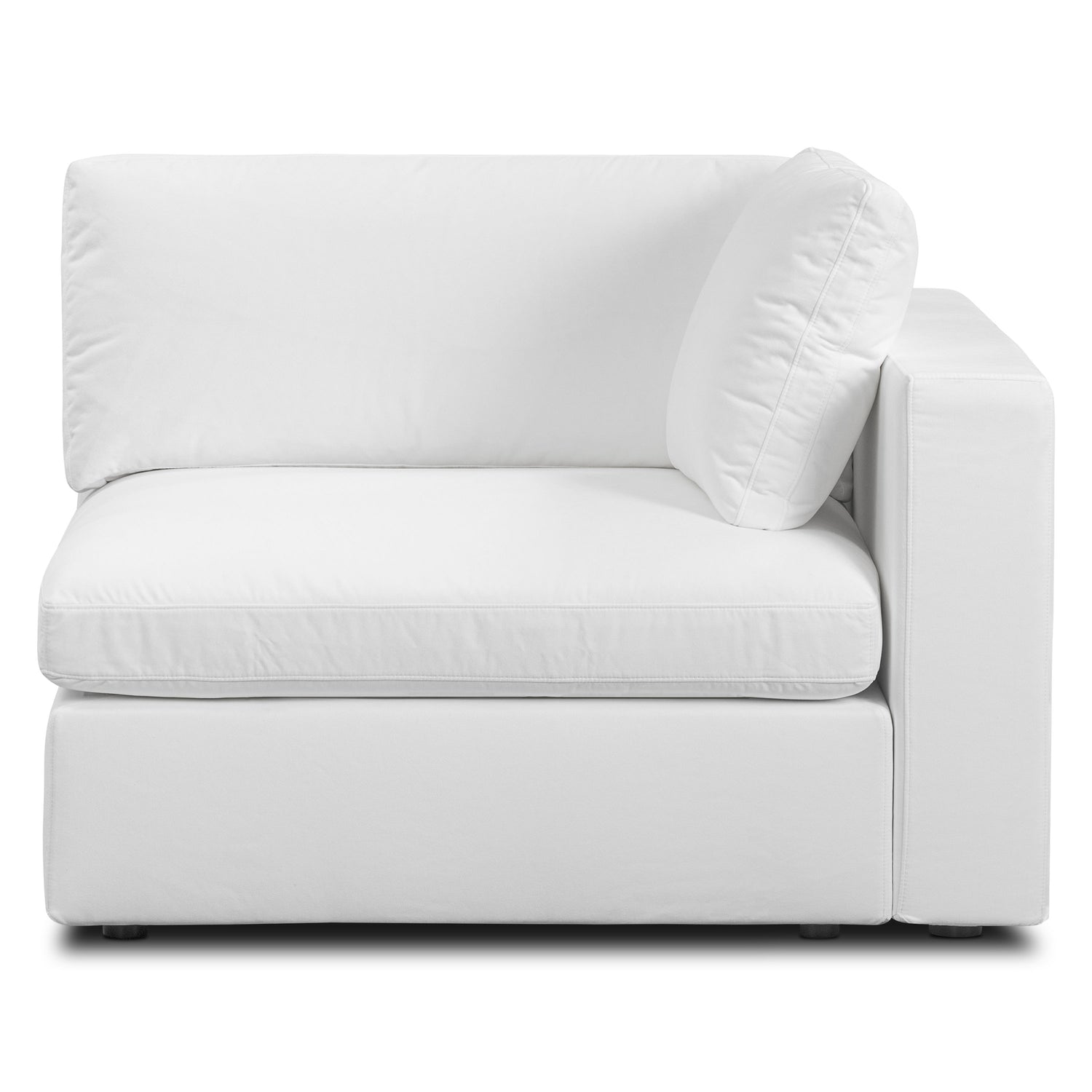 Vari Modular Right Arm Facing Corner + Toss Pillow | Cotton White 