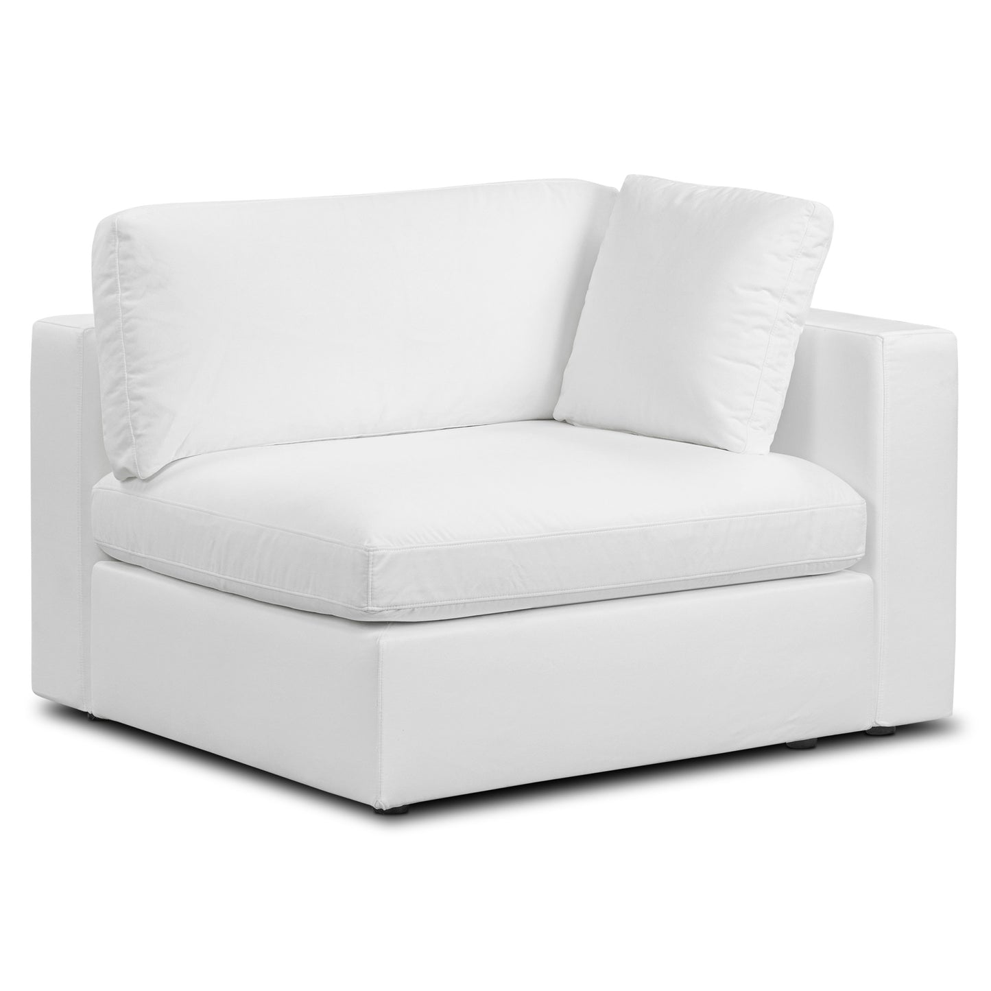 Vari Modular Right Arm Facing Corner + Toss Pillow | Cotton White
