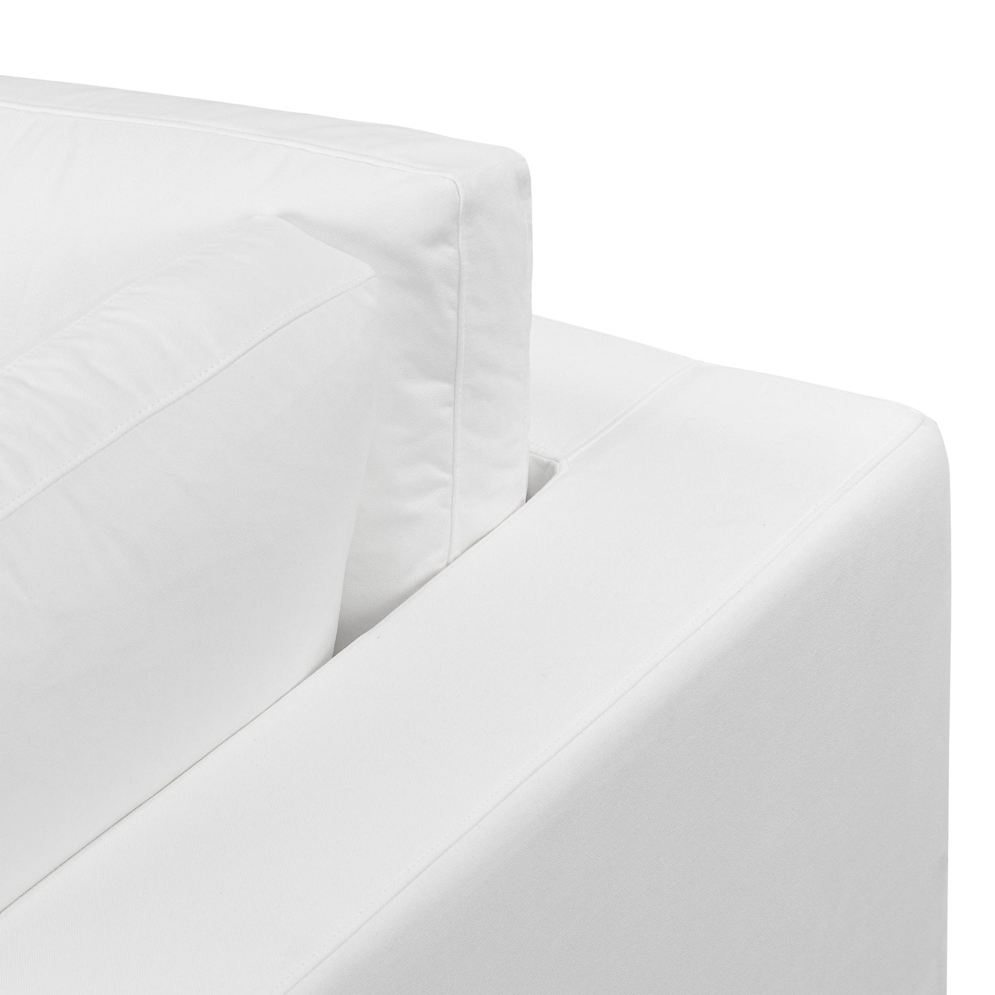 Vari Modular Right Arm Facing Corner + Toss Pillow | Cotton White
