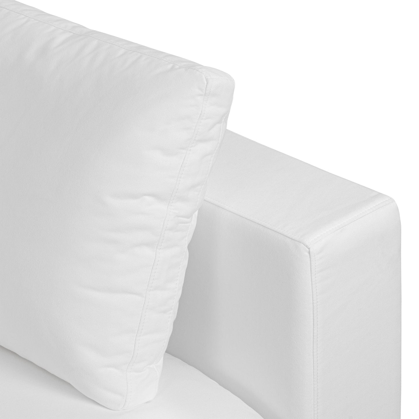 Vari Modular Right Arm Facing Corner + Toss Pillow | Cotton White