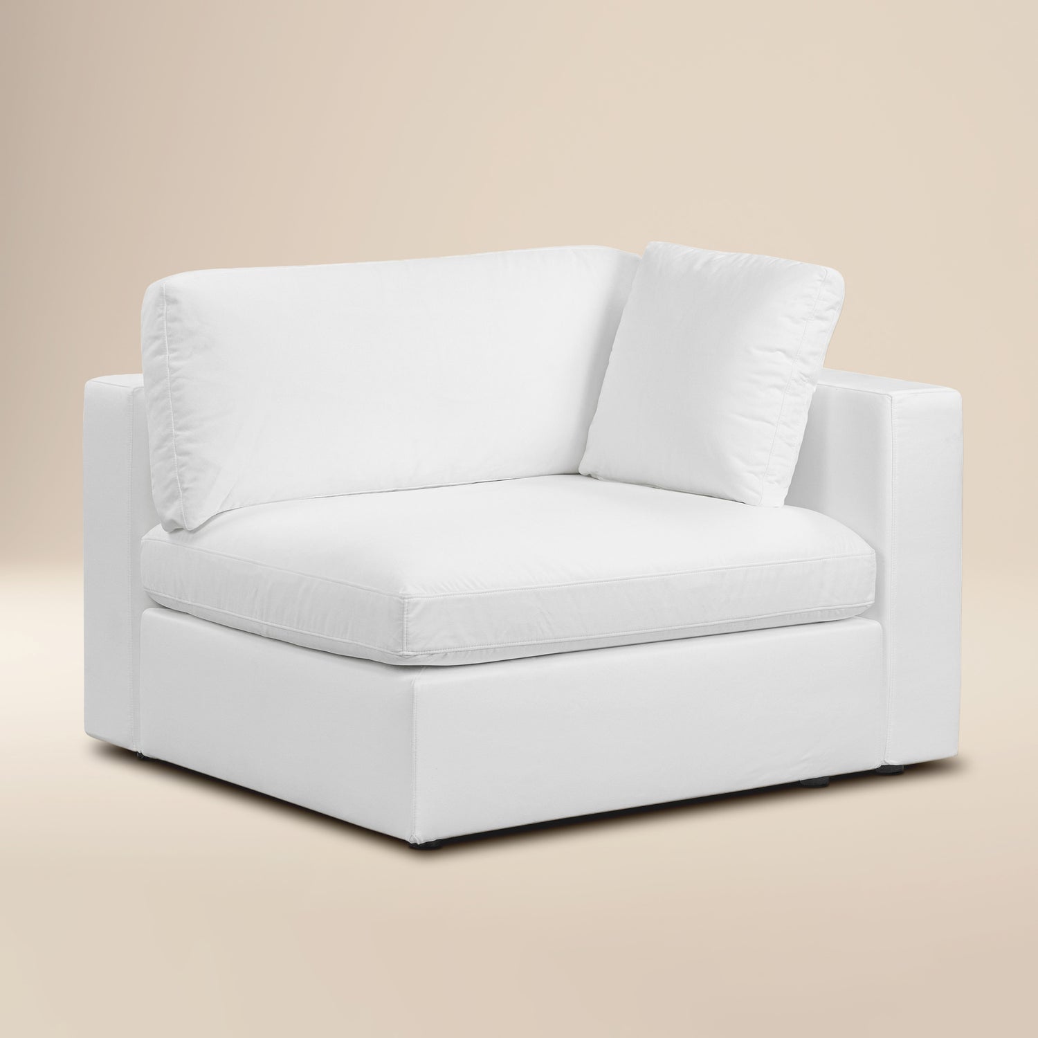 Vari Modular Left Arm Facing Corner + Toss Pillow | Cotton White 