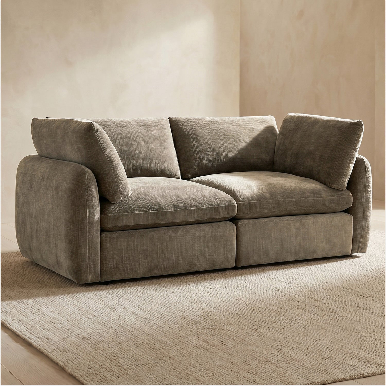 Tonga Modular 2-Piece Apartment Sofa | Clove Brown 