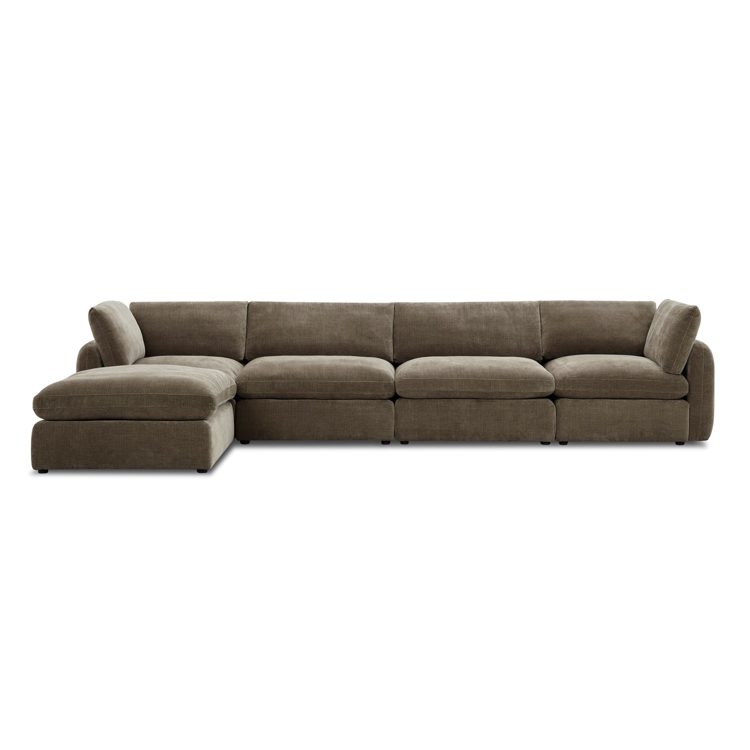 Tonga Modular 5-Piece L-Shaped Sectional with Reversible Ottoman | Clove Brown 