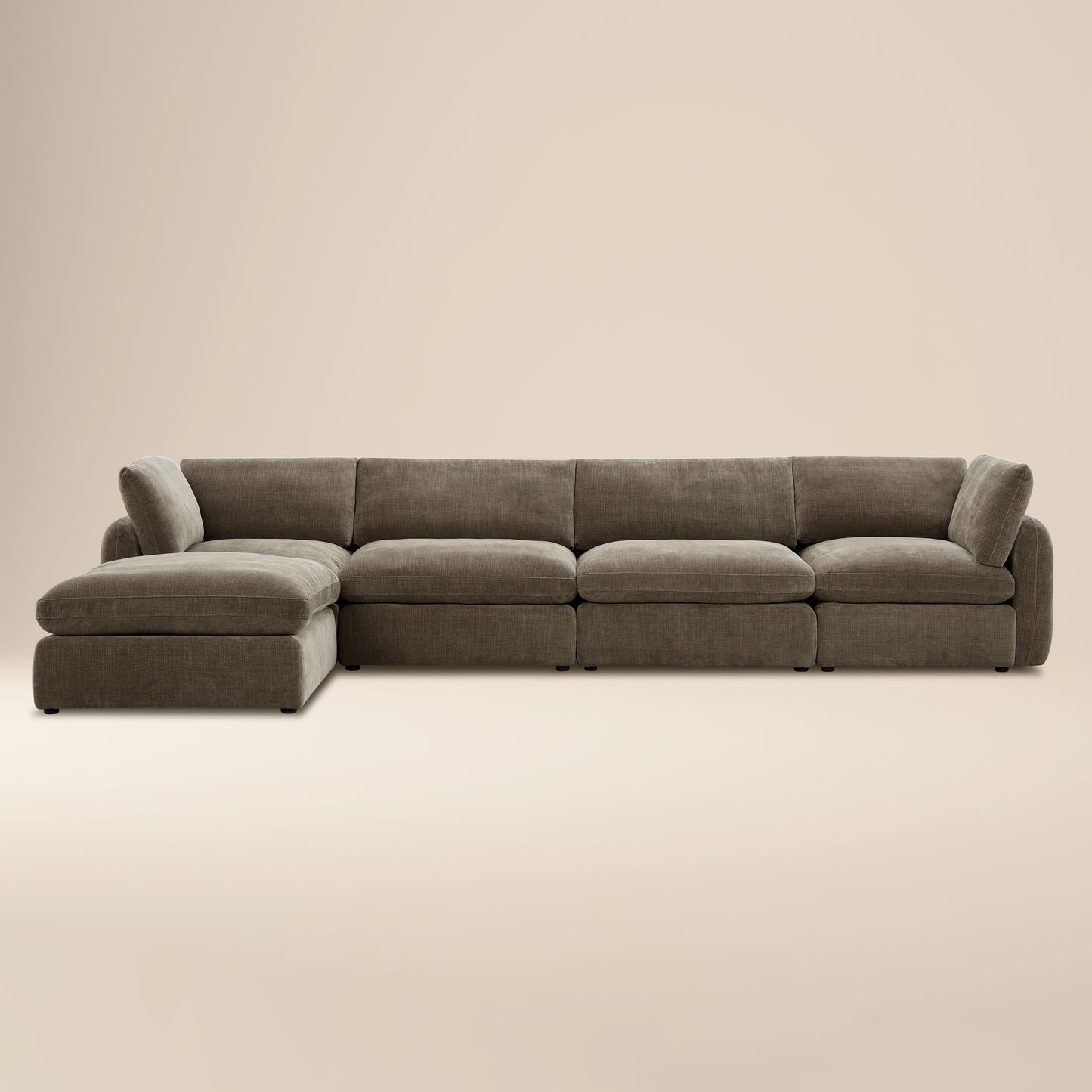 Tonga Modular 5-Piece L-Shaped Sectional with Reversible Ottoman | Clove Brown