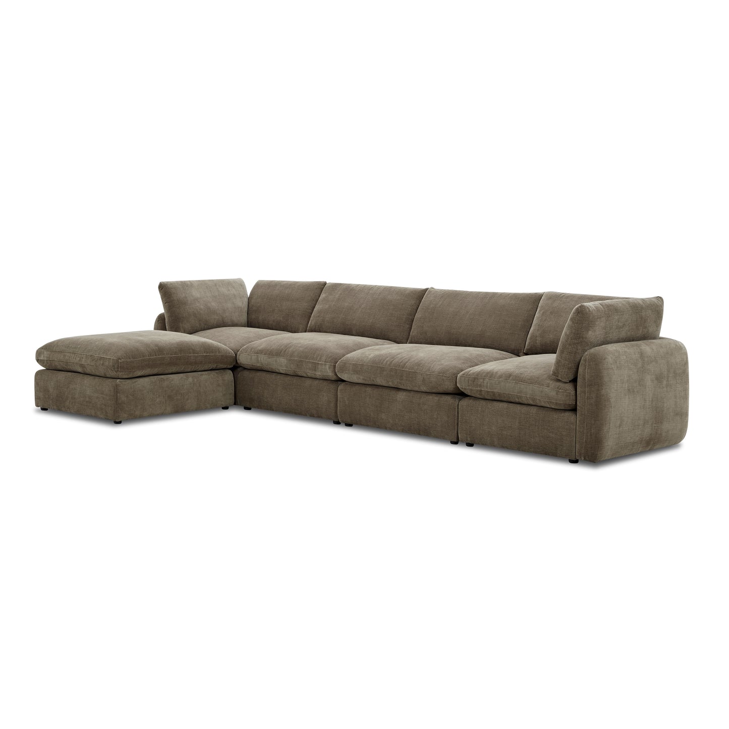 Tonga Modular 5-Piece L-Shaped Sectional with Reversible Ottoman | Clove Brown