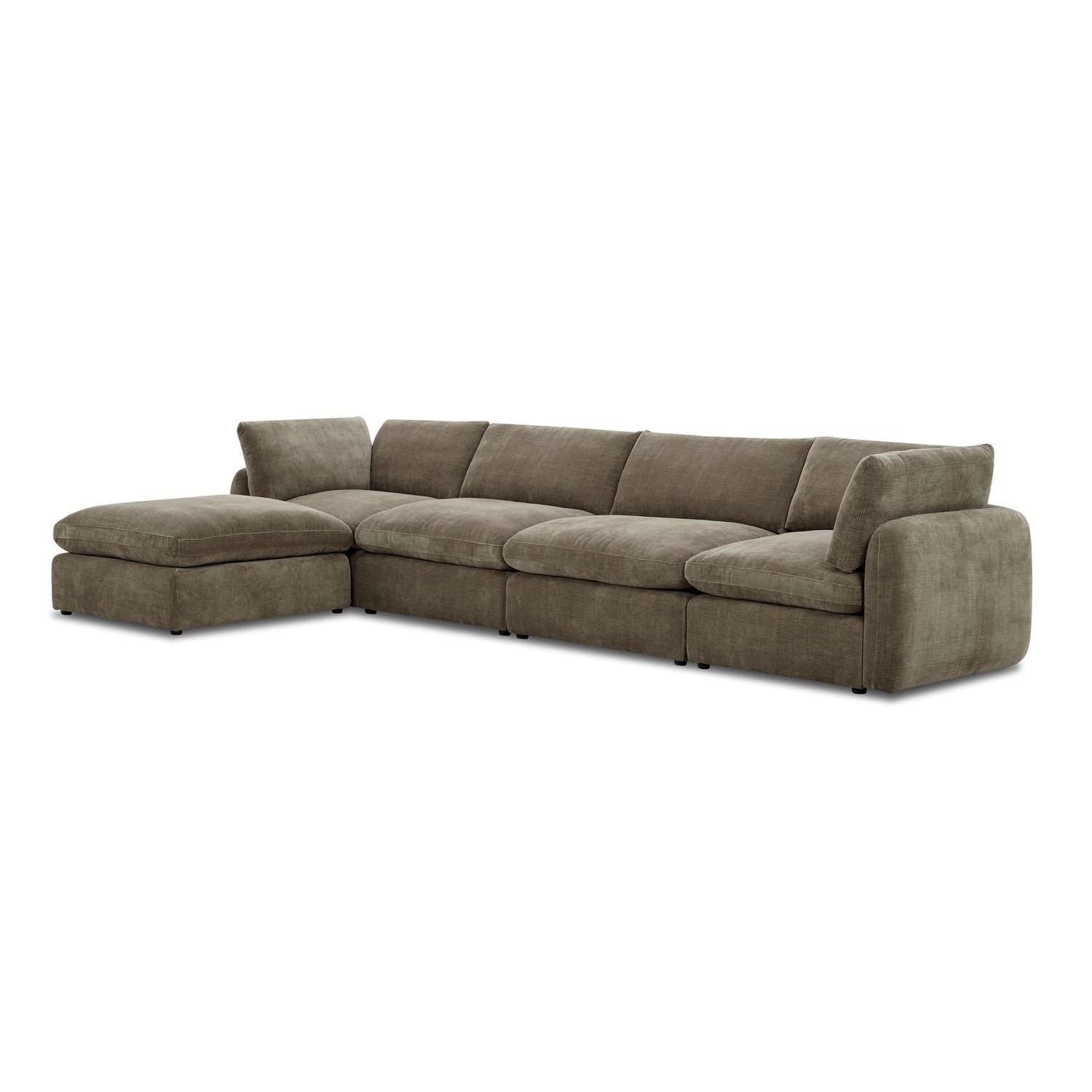 Tonga Modular 5-Piece L-Shaped Sectional with Reversible Ottoman | Clove Brown 
