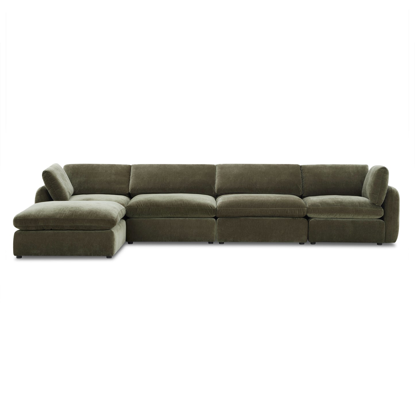 Tonga Modular 5-Piece L-Shaped Sectional with Reversible Ottoman | Lume Green