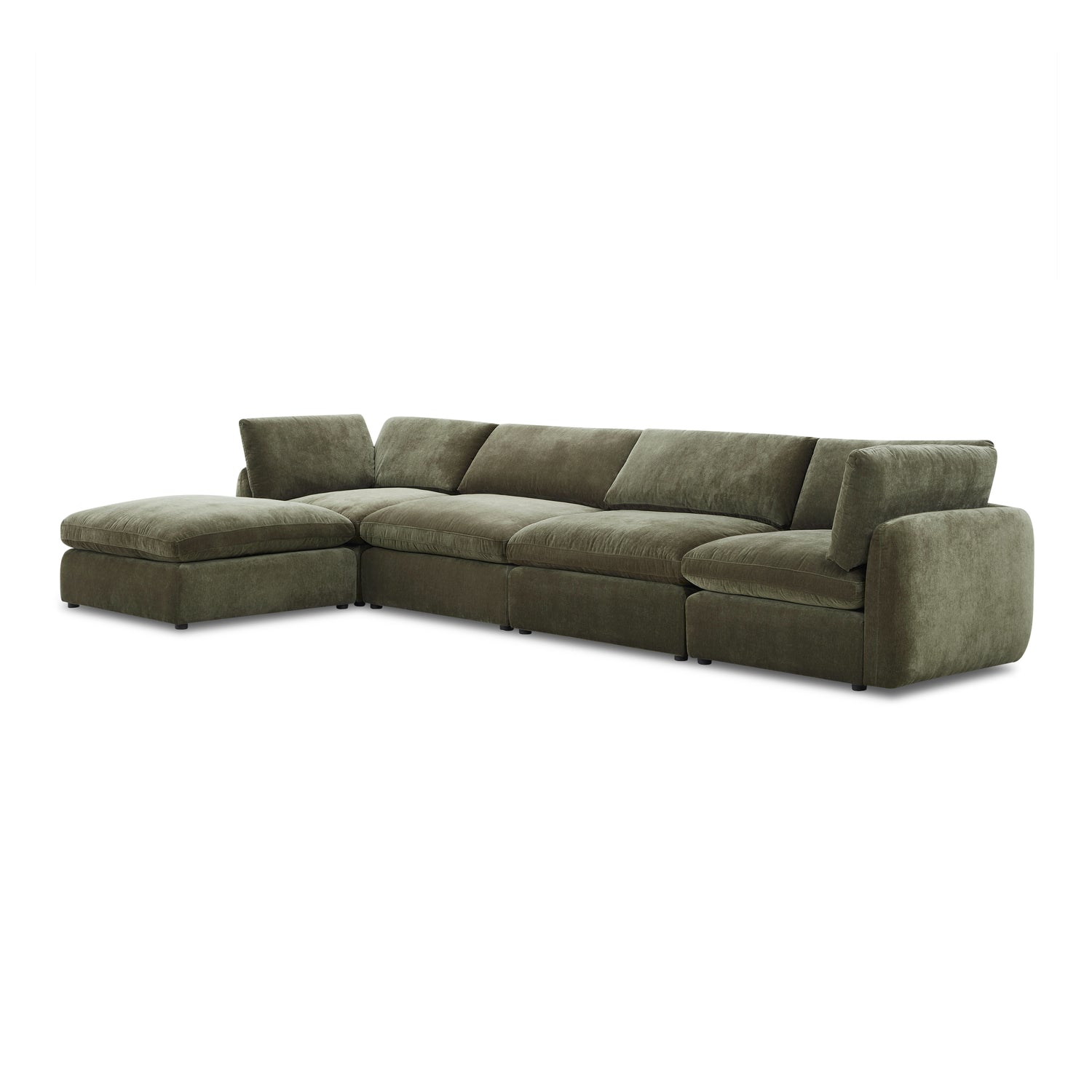 Tonga Modular 5-Piece L-Shaped Sectional with Reversible Ottoman | Lume Green 