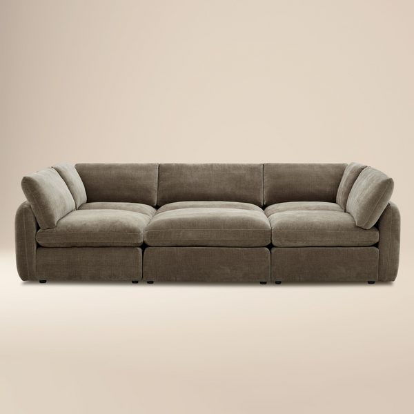 Tonga Modular 6-Piece Pit Lounge Sectional | Clove Brown