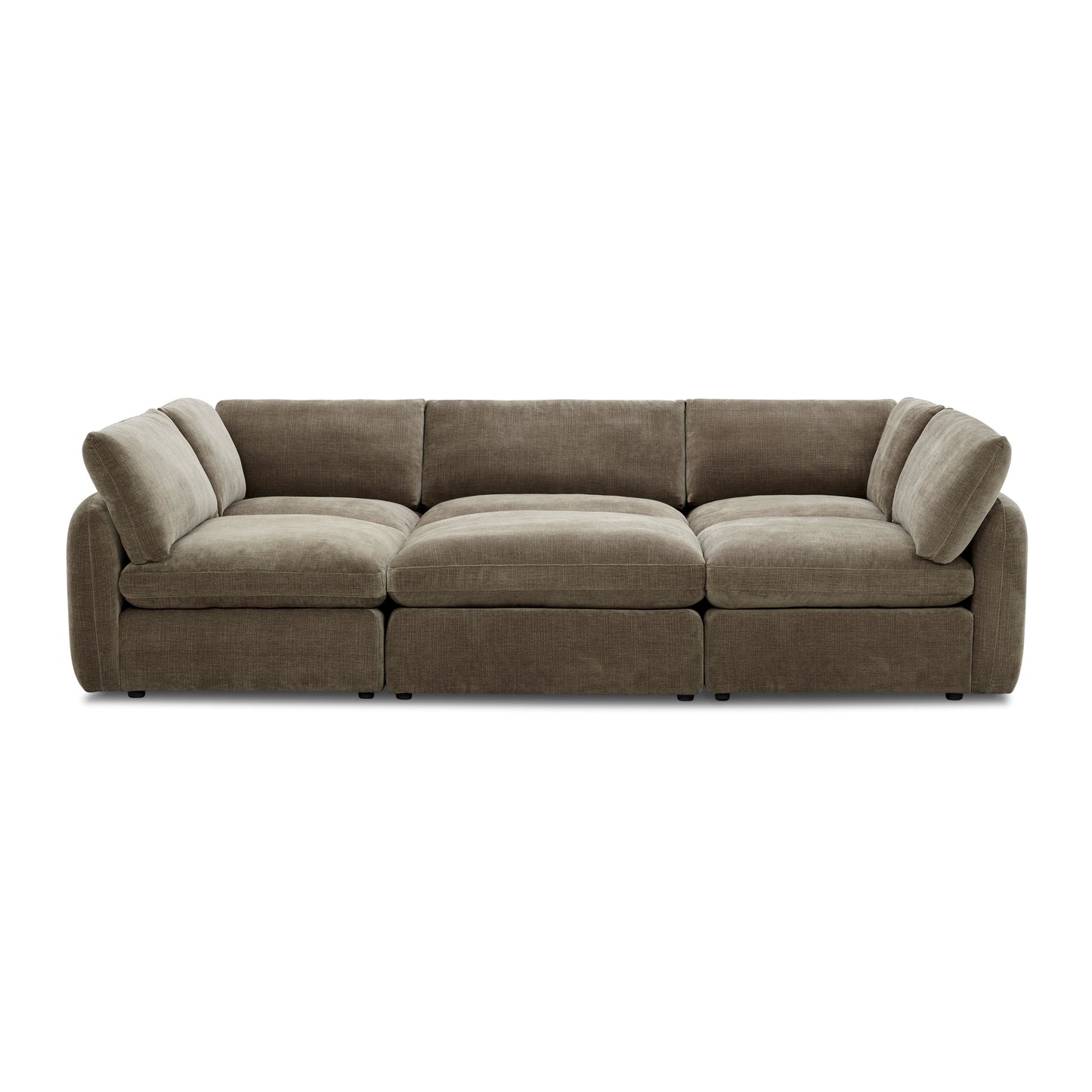Tonga Modular 6-Piece Pit Lounge Sectional | Clove Brown