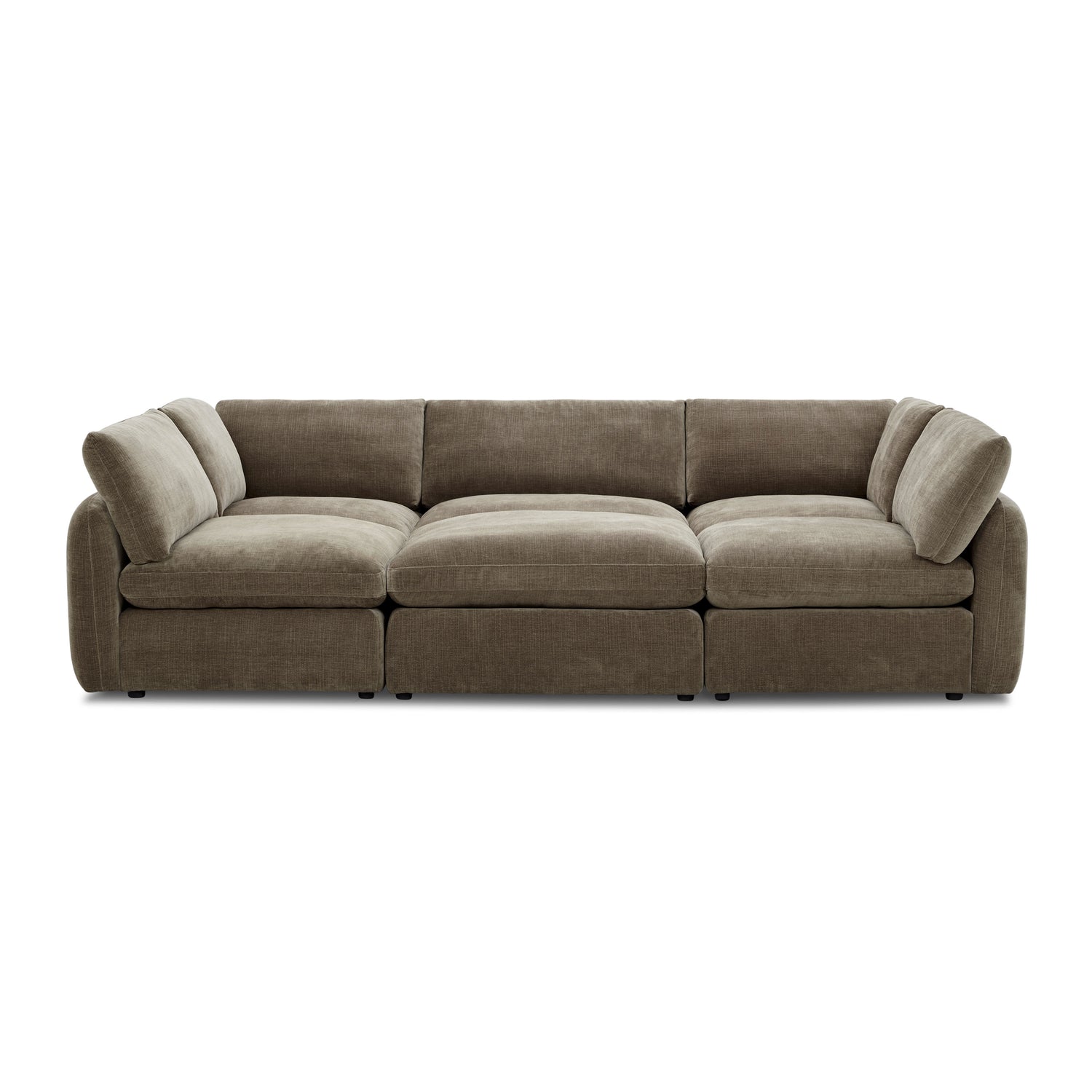 Tonga Modular 6-Piece Pit Lounge Sectional | Clove Brown 