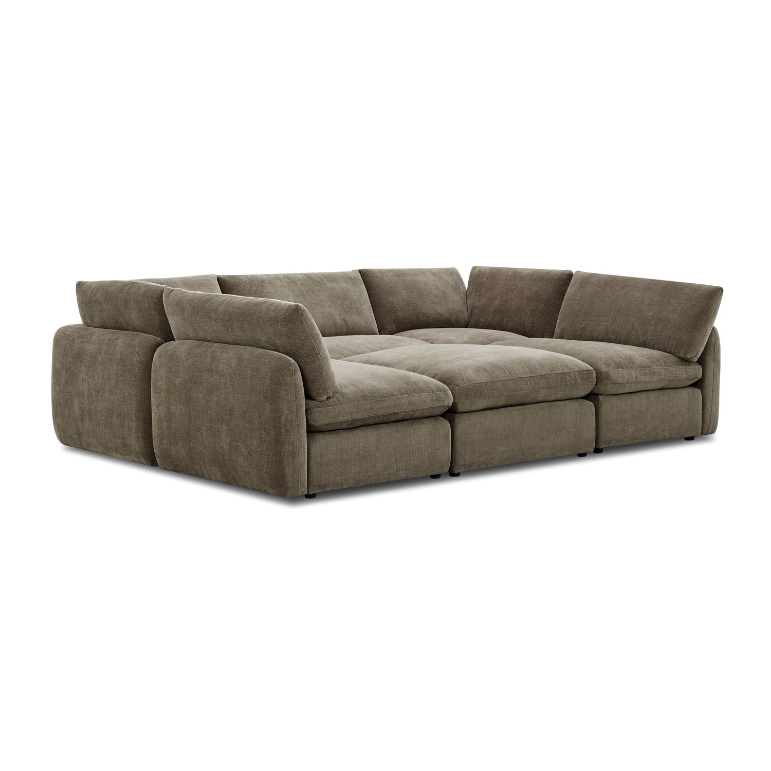 Tonga Modular 6-Piece Pit Lounge Sectional | Clove Brown 