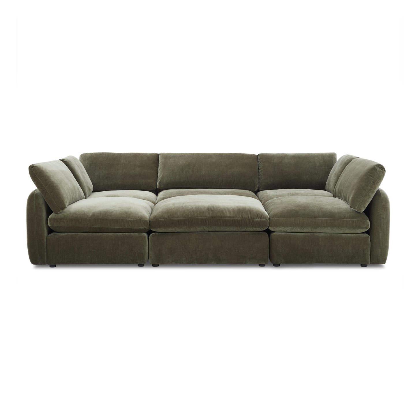 Tonga Modular 6-Piece Pit Lounge Sectional | Lume Green