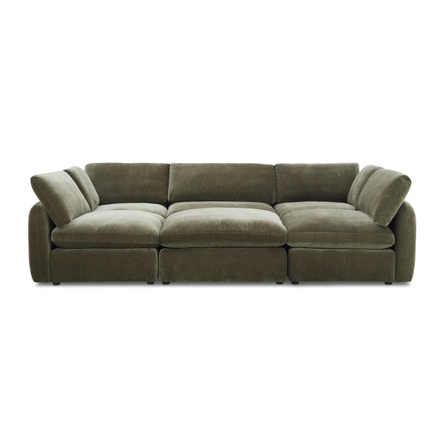 Tonga Modular 6-Piece Pit Lounge Sectional | Lume Green 