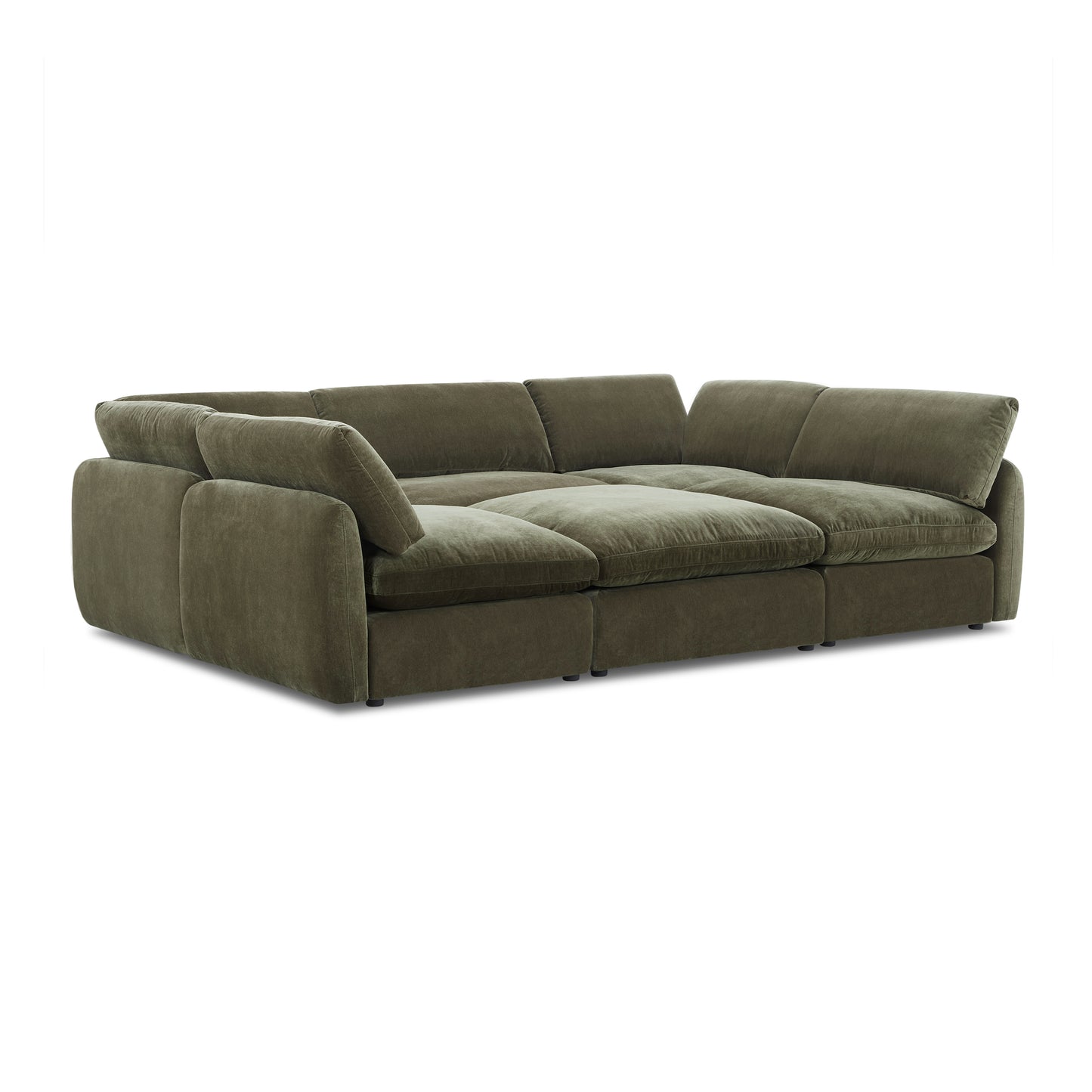 Tonga Modular 6-Piece Pit Lounge Sectional | Lume Green