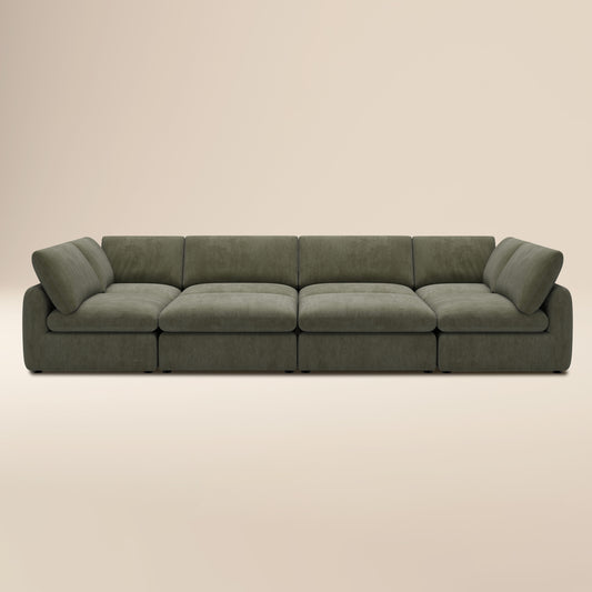 Tonga Modular 8-Piece Pit Lounge Sectional | Lume Green
