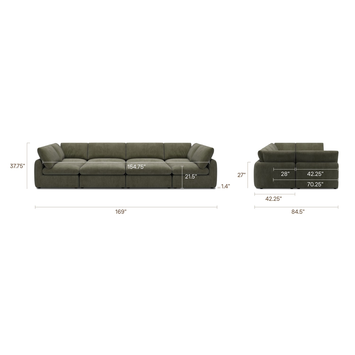 Tonga Modular 8-Piece Pit Lounge Sectional | Lume Green 