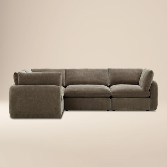 Tonga Modular 4-Piece L-Shaped Sectional | Clove Brown