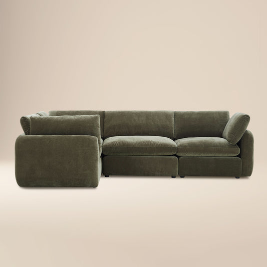 Tonga Modular 4-Piece L-Shaped Sectional | Lume Green