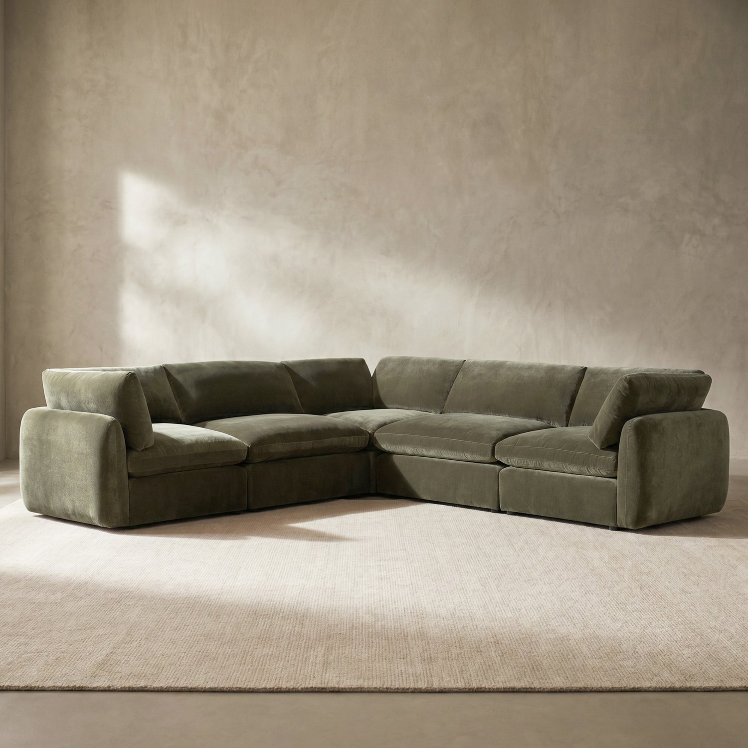 Tonga Modular 5-Piece L-Shaped Corner Sectional | Lume Green lifestyle_image