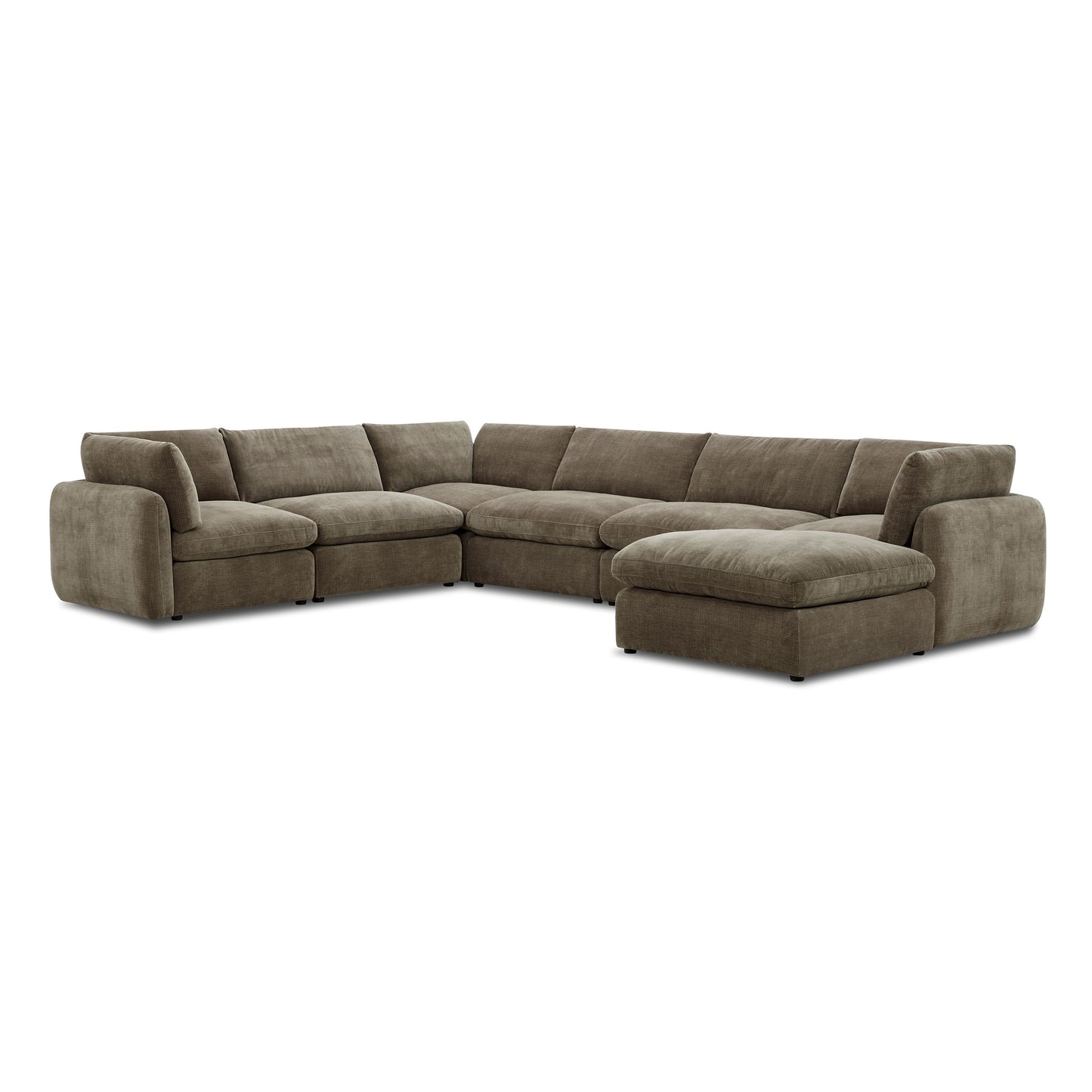 Tonga Modular 7-Piece L-Shaped Sectional with Chaise | Clove Brown