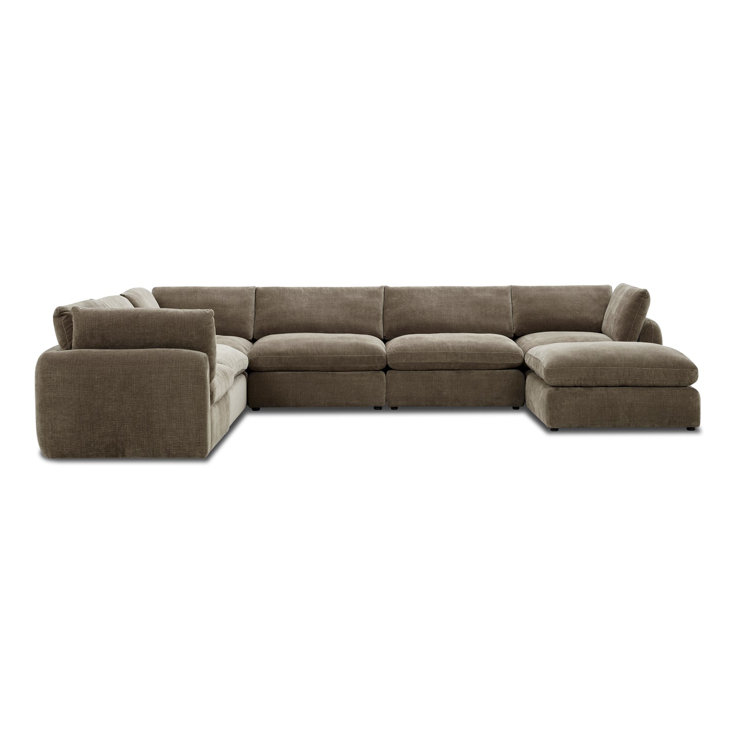 Tonga Modular 7-Piece L-Shaped Sectional with Chaise | Clove Brown 