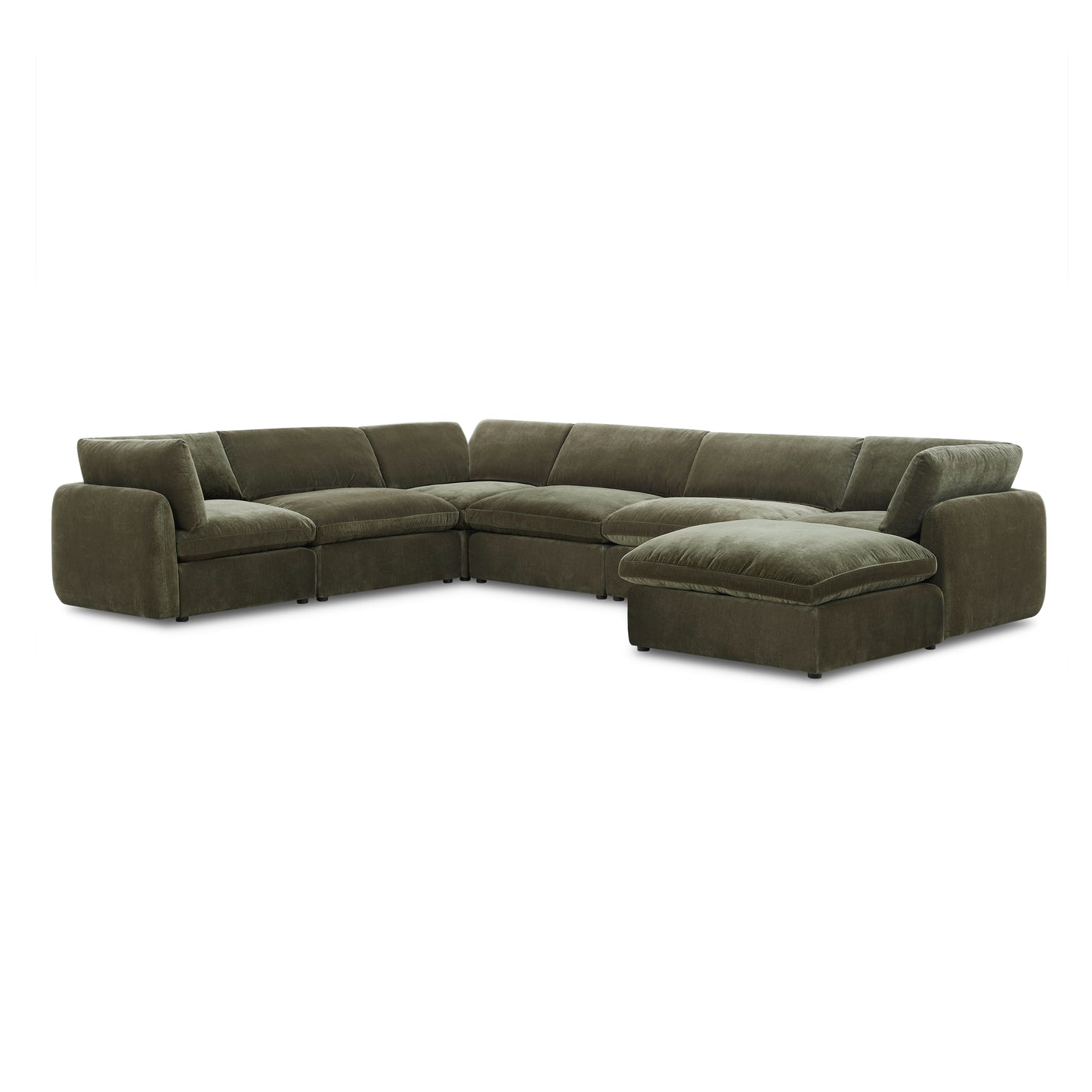 Tonga Modular 7-Piece L-Shaped Sectional with Chaise | Lume Green