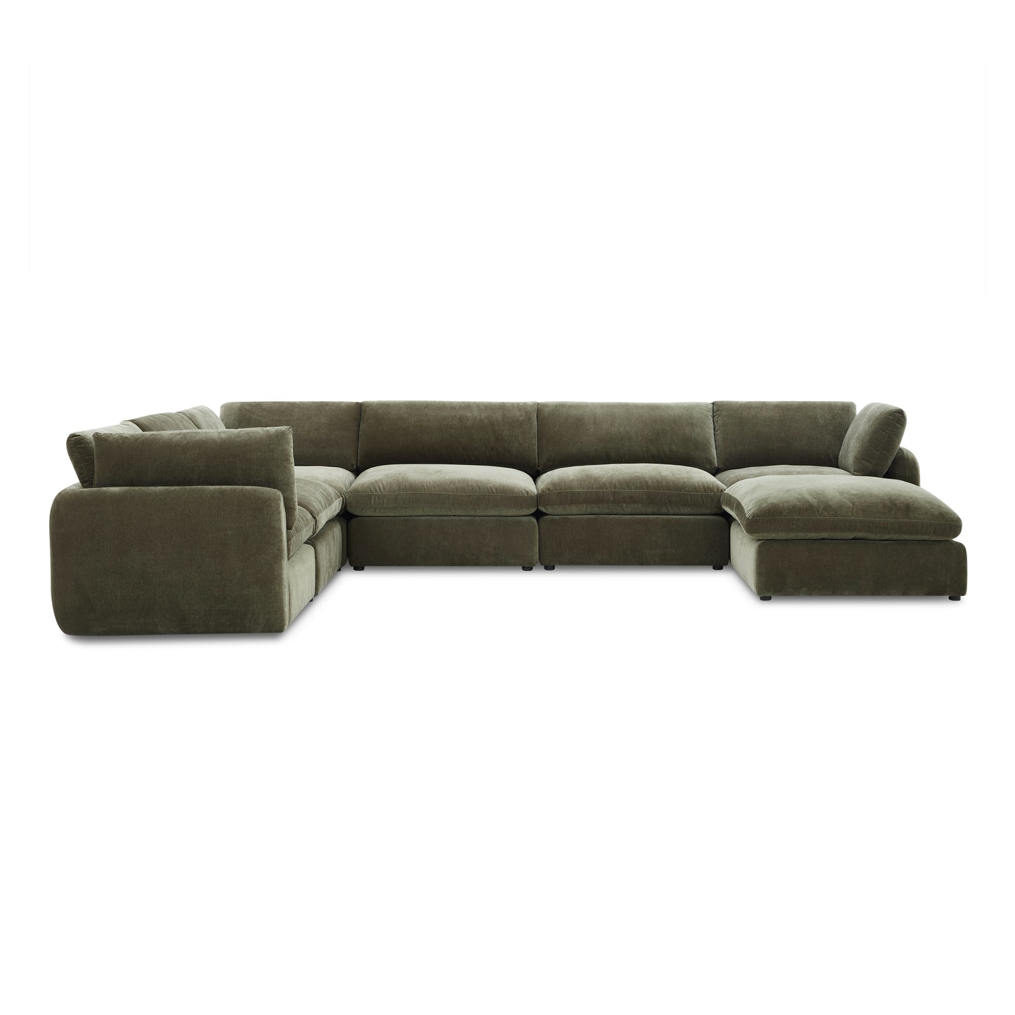 Tonga Modular 7-Piece L-Shaped Sectional with Chaise | Lume Green
