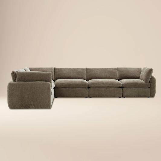 Tonga Modular 6-Piece L-Shaped Sectional | Clove Brown