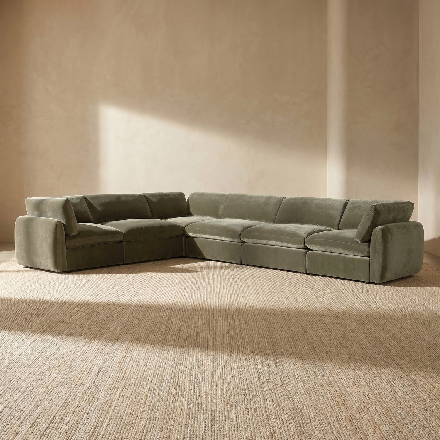 Tonga Modular 6-Piece L-Shaped Sectional | Lume Green lifestyle_image