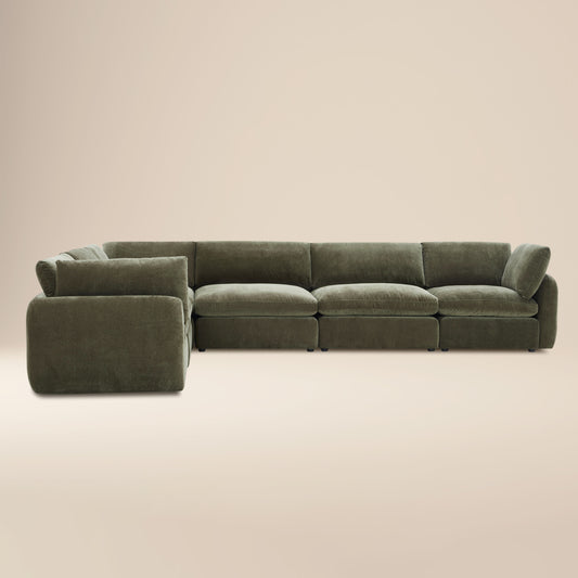 Tonga Modular 6-Piece L-Shaped Sectional | Lume Green