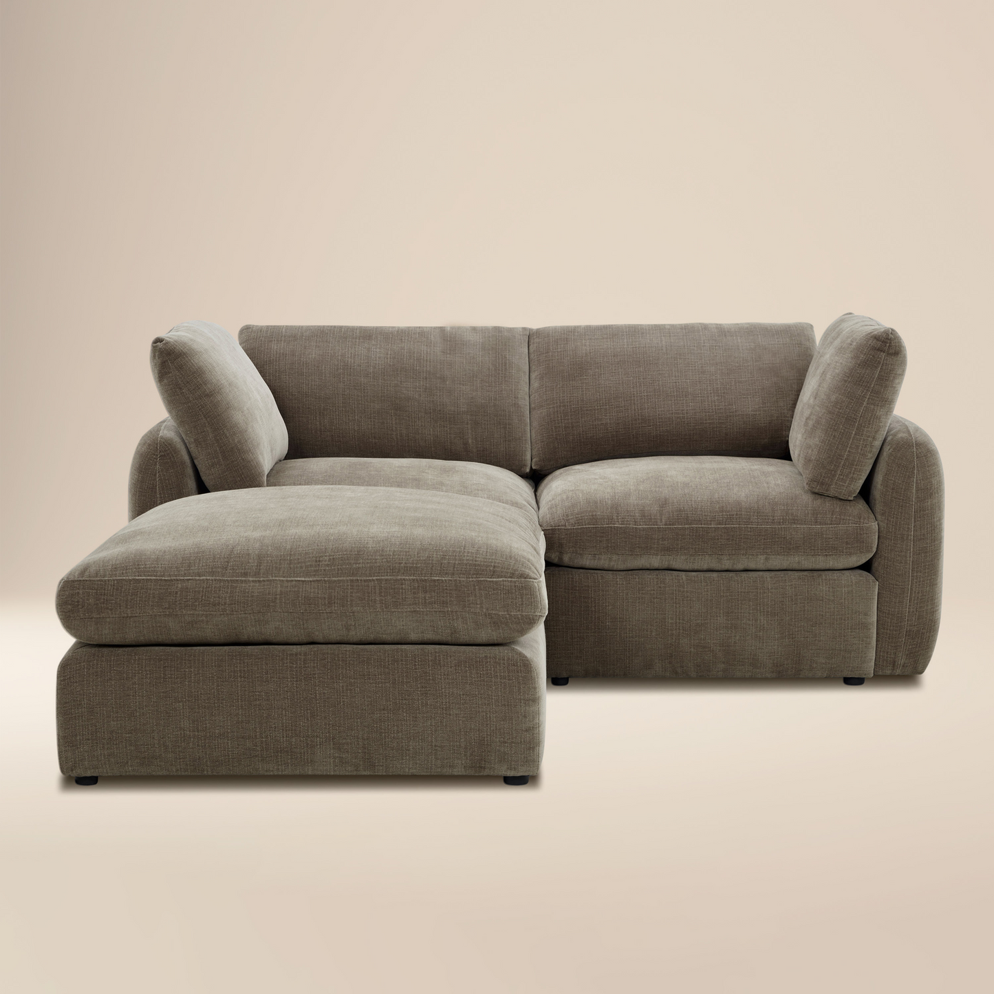 Tonga Modular 3-Piece L-Shaped Sectional with Reversible Ottoman | Clove Brown