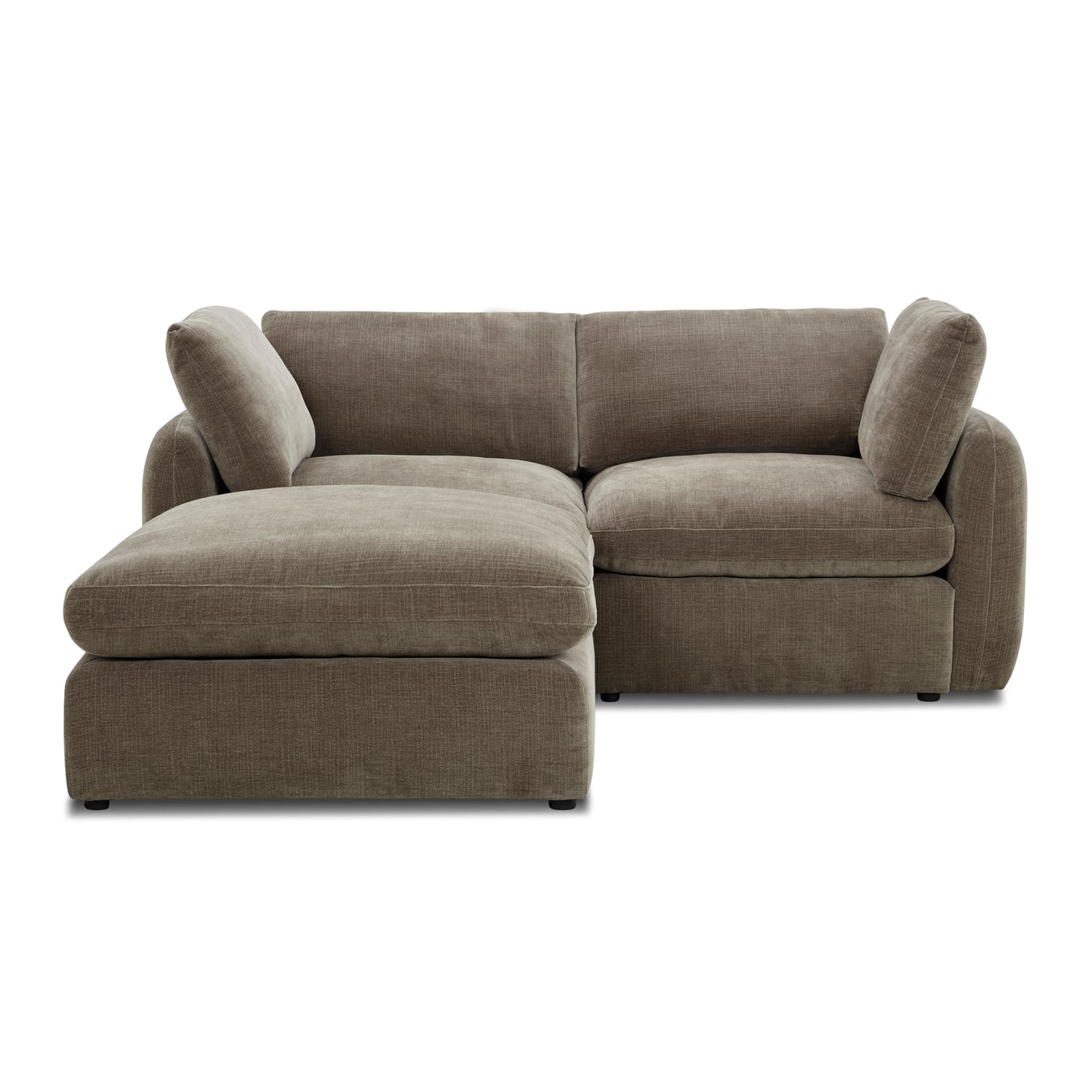 Tonga Modular 3-Piece L-Shaped Sectional with Reversible Ottoman | Clove Brown