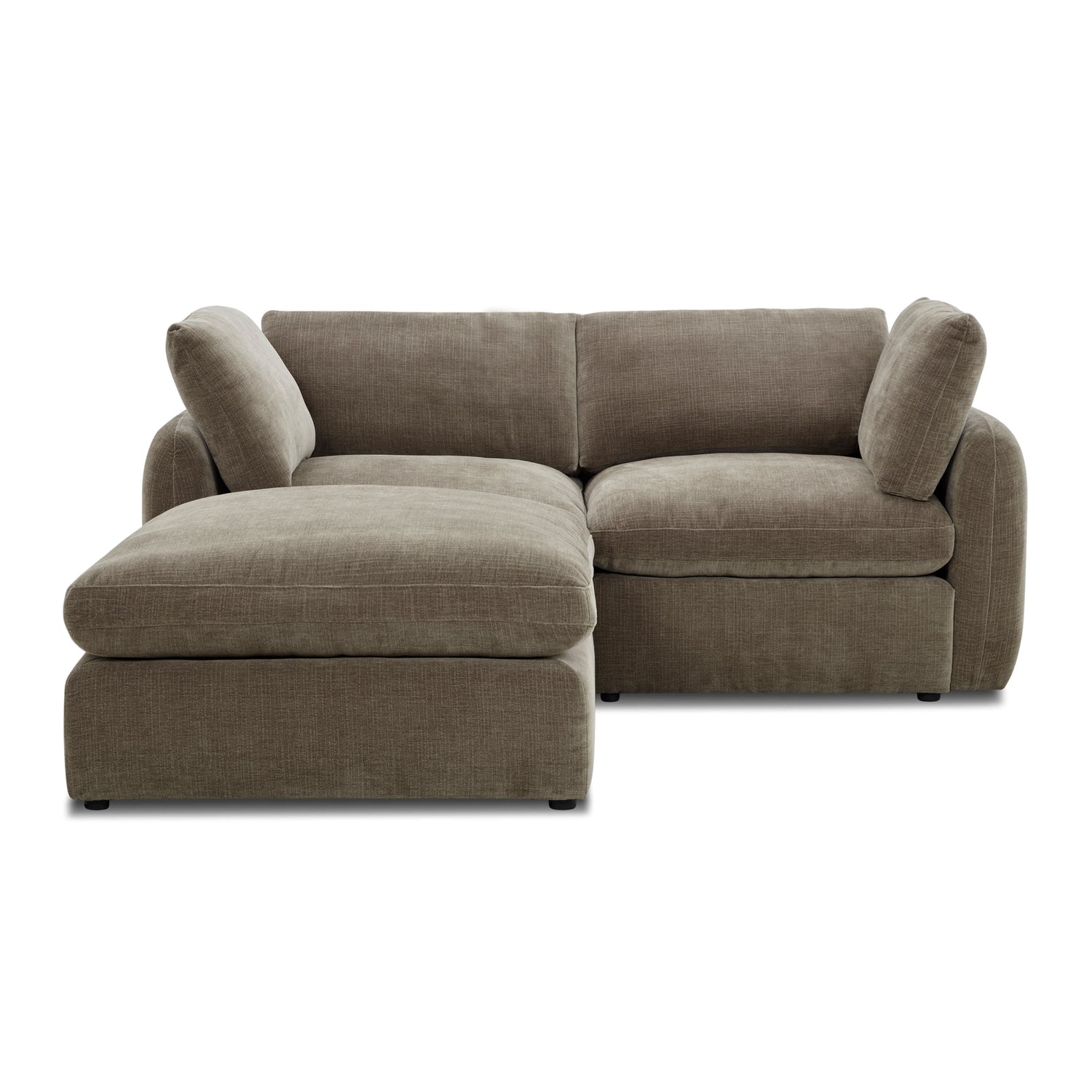 Tonga Modular 3-Piece L-Shaped Sectional with Reversible Ottoman | Clove Brown 