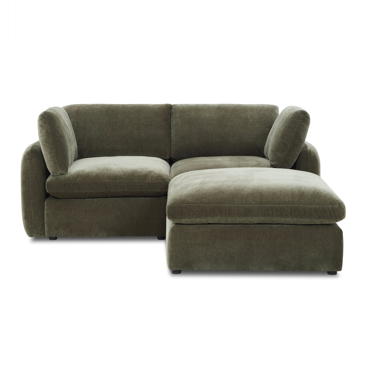 Tonga Modular 3-Piece L-Shaped Sectional with Reversible Ottoman | Lume Green 
