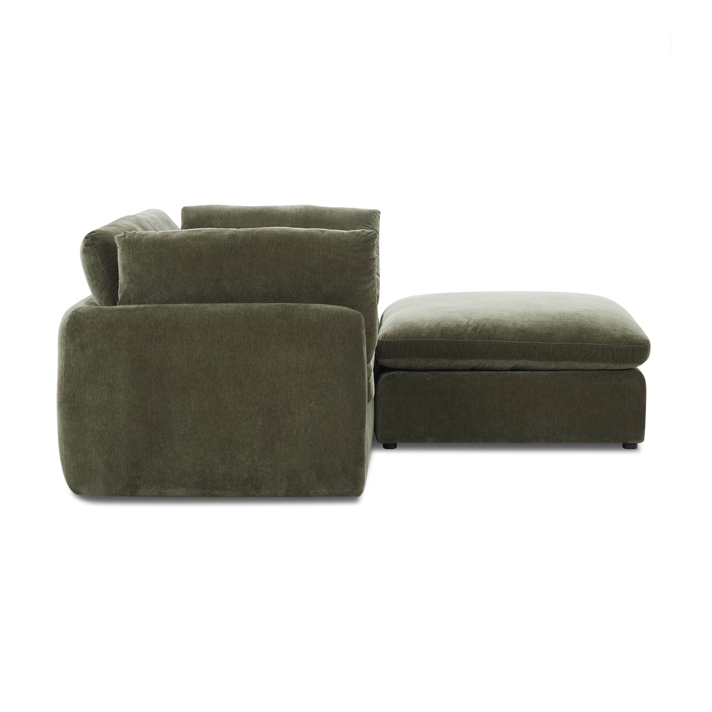 Tonga Modular 3-Piece L-Shaped Sectional with Reversible Ottoman | Lume Green