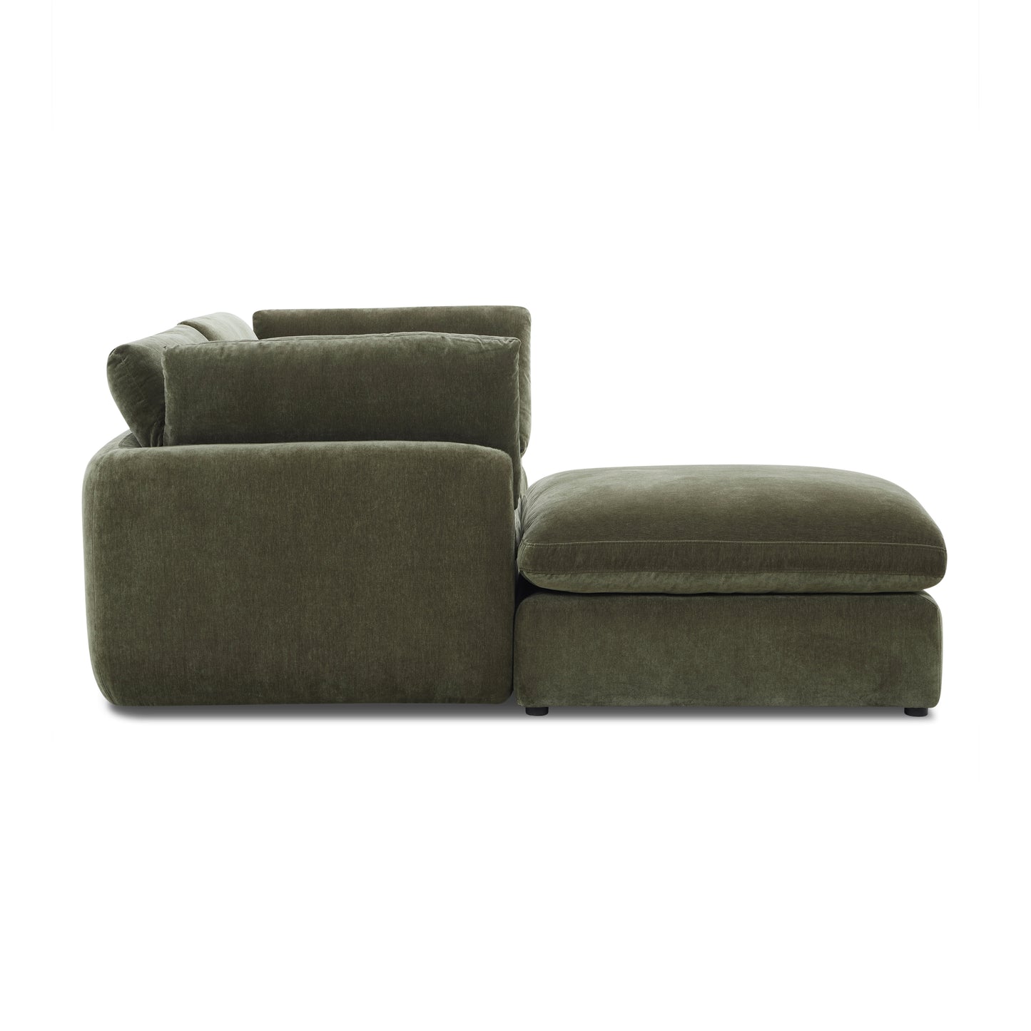Tonga Modular 3-Piece L-Shaped Sectional with Reversible Ottoman | Lume Green