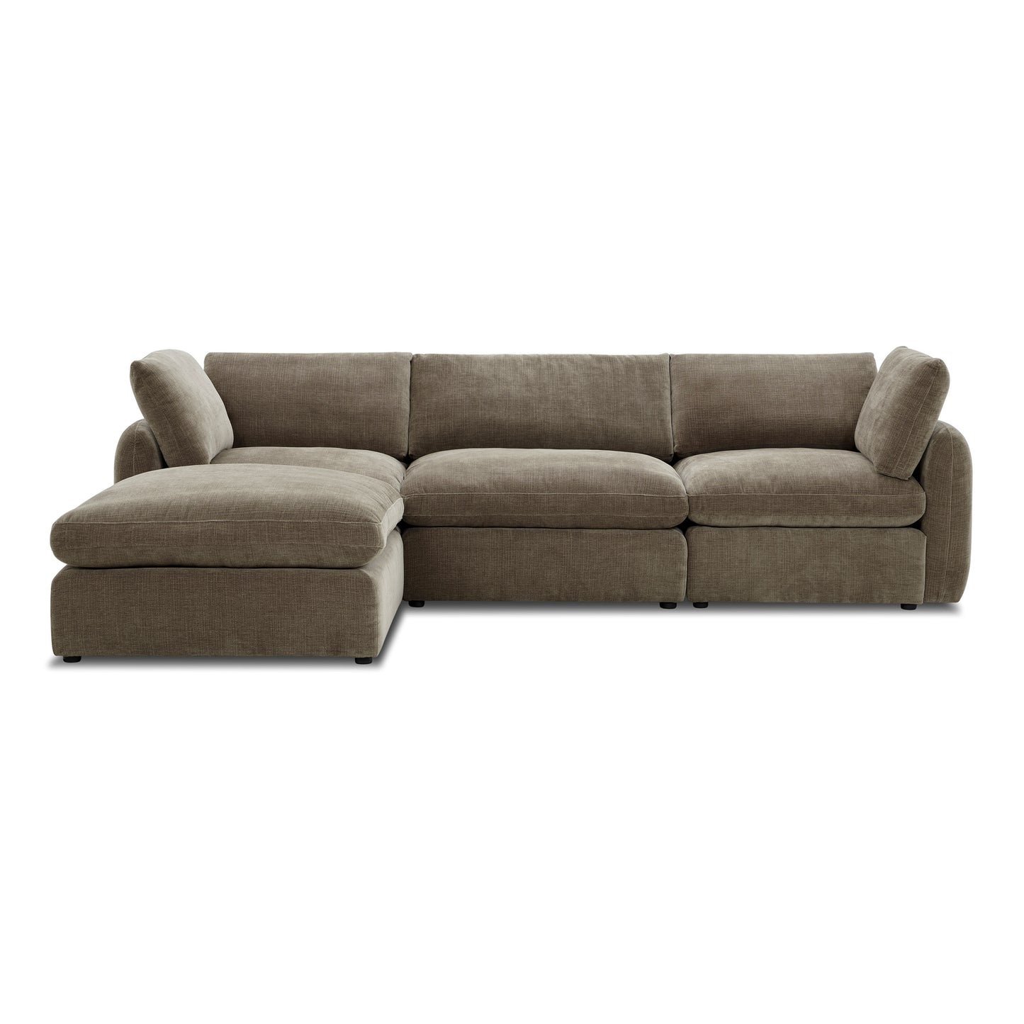 Tonga Modular 4-Piece L-Shaped Sectional with Reversible Ottoman | Clove Brown