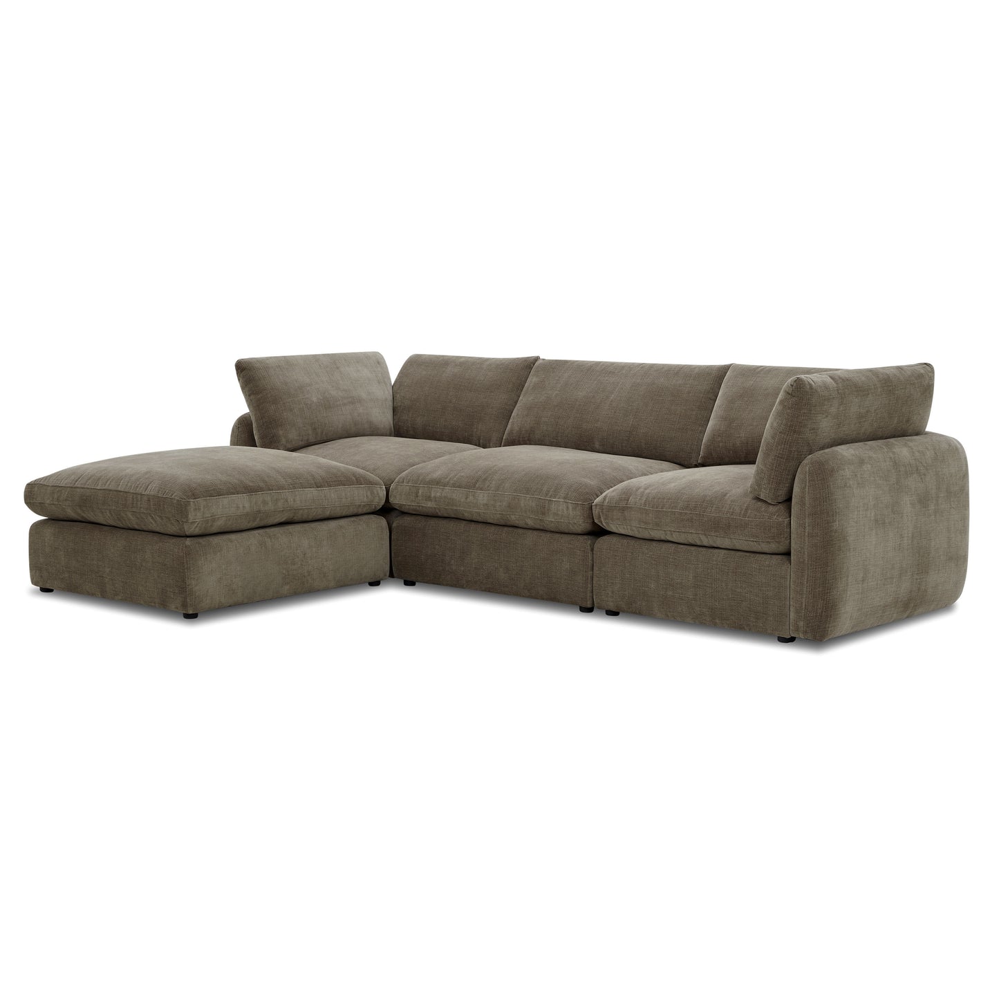 Tonga Modular 4-Piece L-Shaped Sectional with Reversible Ottoman | Clove Brown