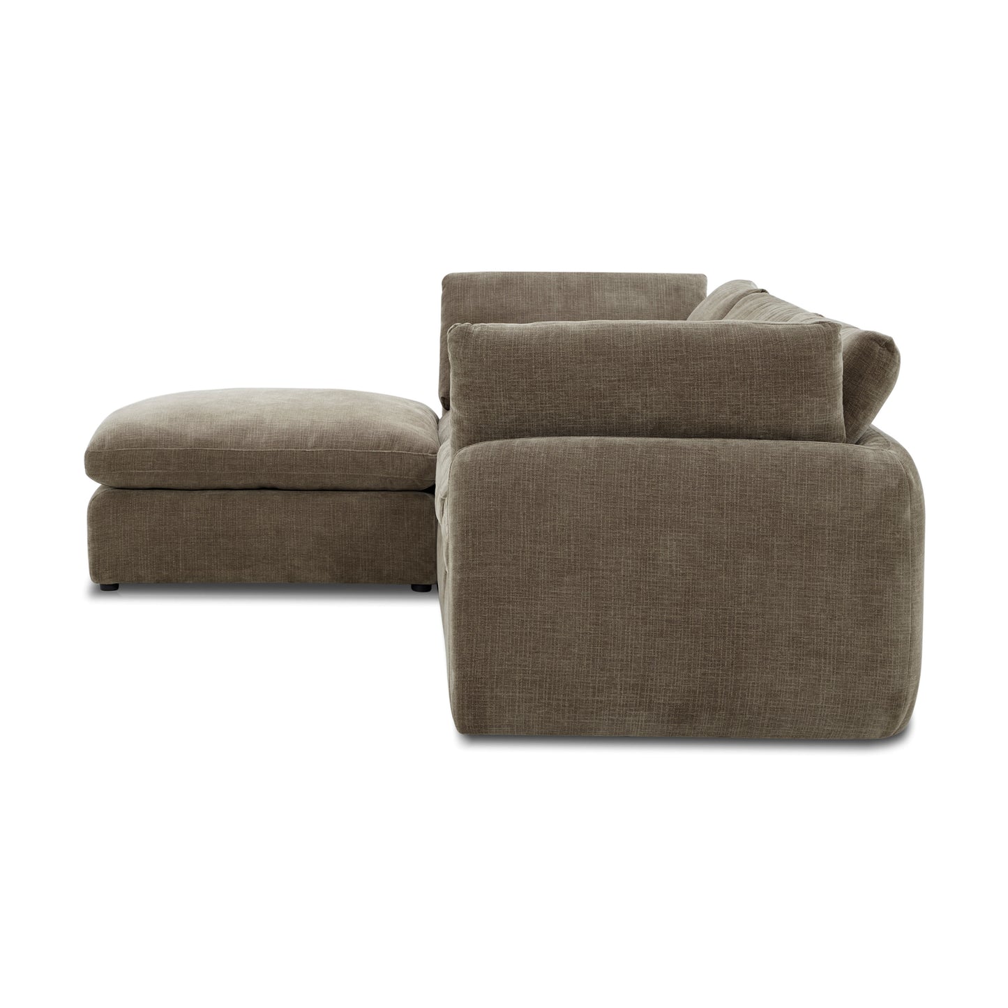 Tonga Modular 4-Piece L-Shaped Sectional with Reversible Ottoman | Clove Brown