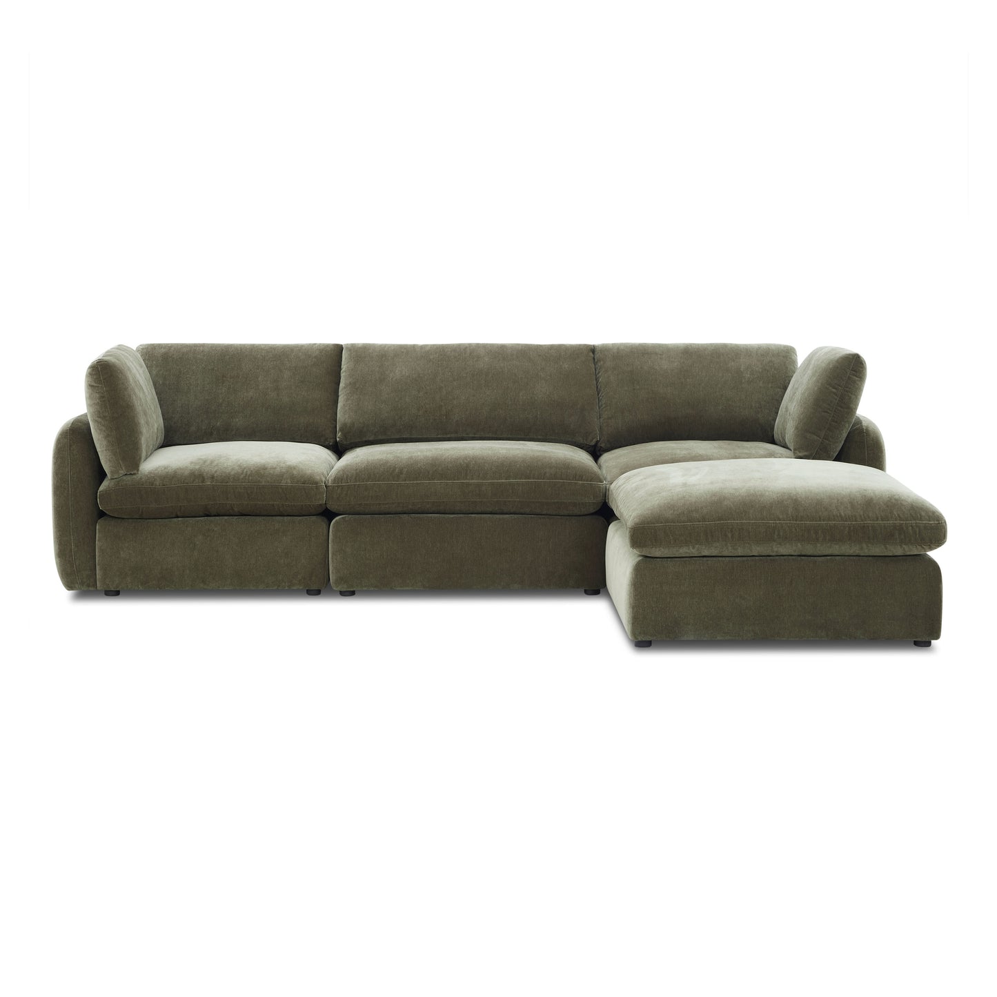 Tonga Modular 4-Piece L-Shaped Sectional with Reversible Ottoman | Lume Green