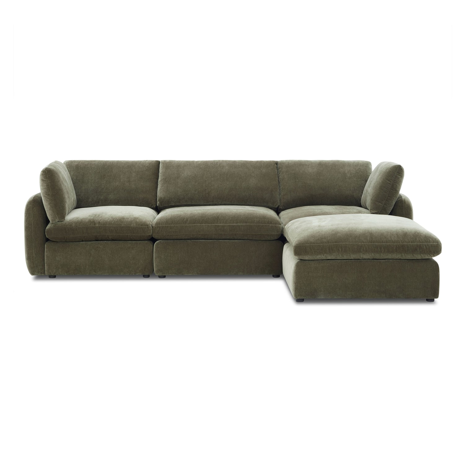 Tonga Modular 4-Piece L-Shaped Sectional with Reversible Ottoman | Lume Green 