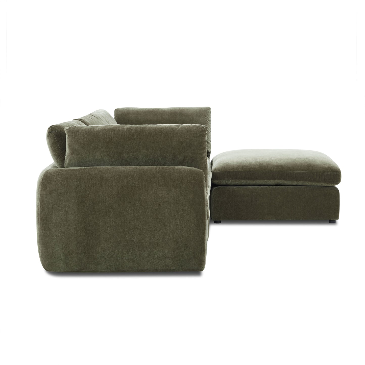 Tonga Modular 4-Piece L-Shaped Sectional with Reversible Ottoman | Lume Green