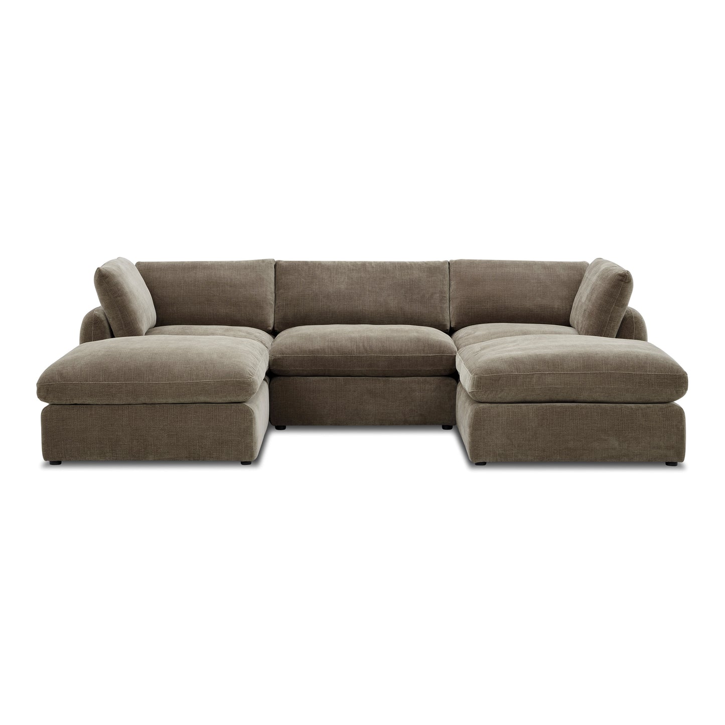 Tonga Modular 5-Piece U-Shaped Double Chaise Sectional | Clove Brown