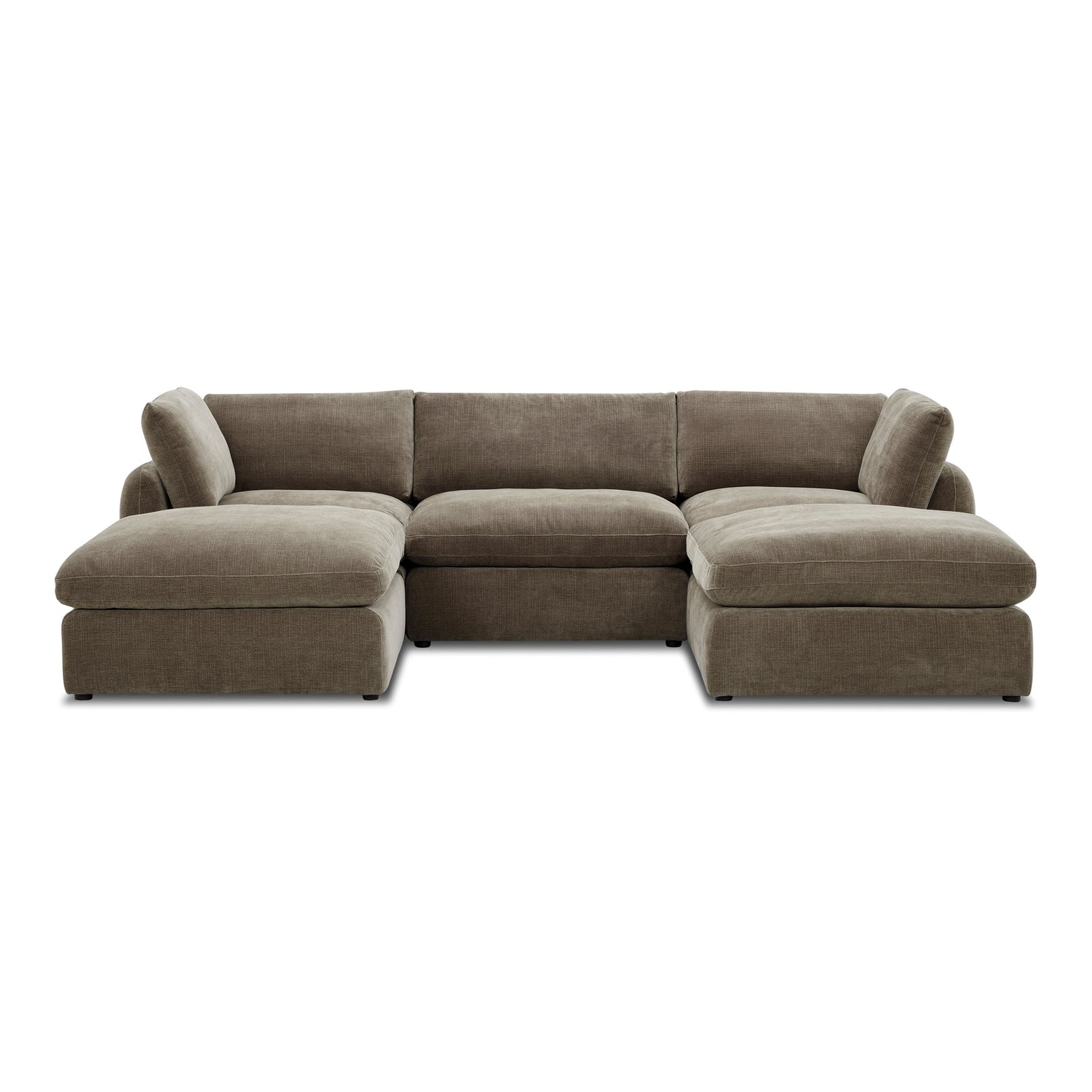 Tonga Modular 5-Piece U-Shaped Double Chaise Sectional | Clove Brown 